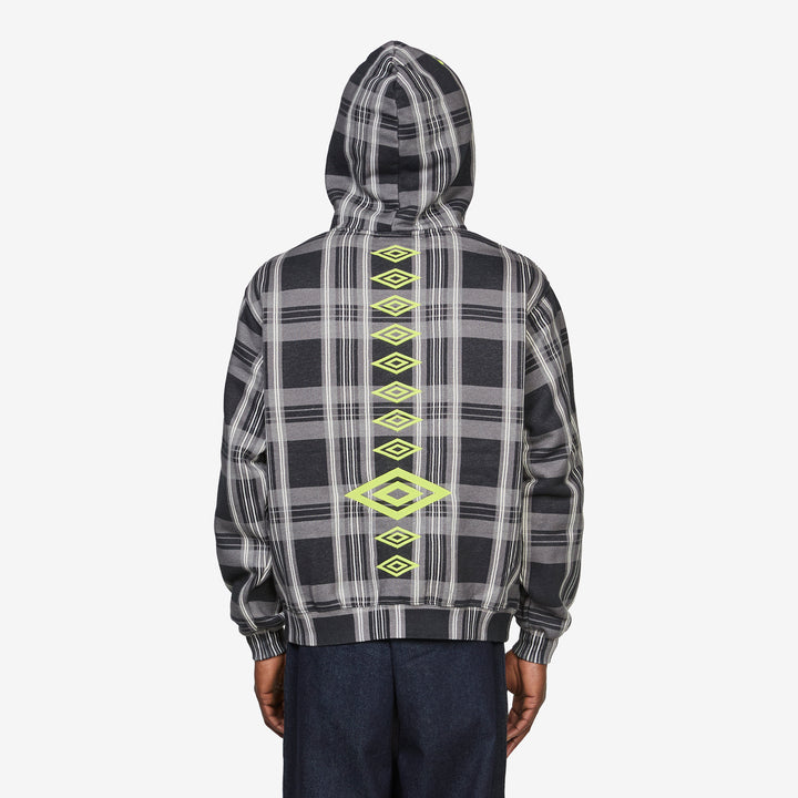 Umbro x Spine Plaid Hoodie Black