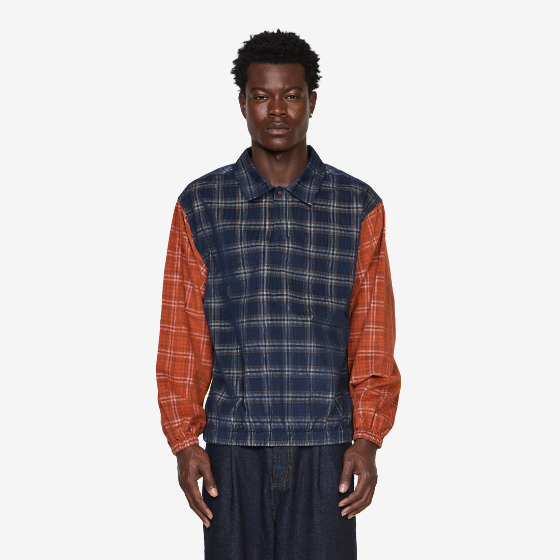 Script Woven Polo Navy Shirts