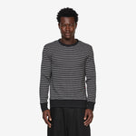Striped Waffle Crewneck Grey | Black