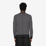 Striped Waffle Crewneck Grey | Black