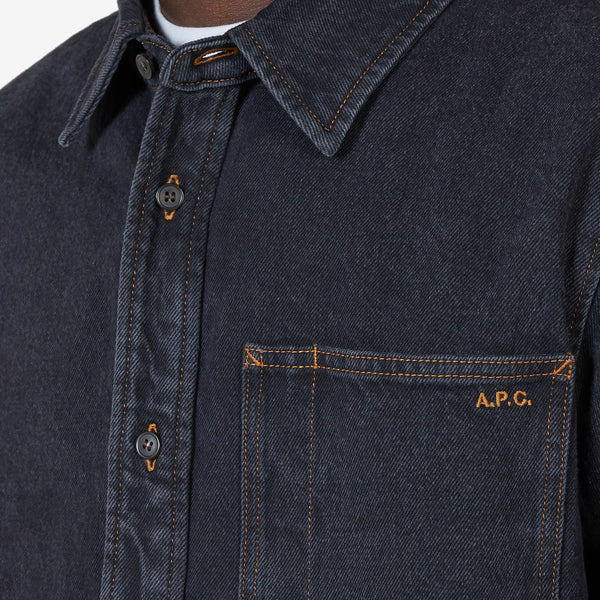 Graham Logo Overshirt Washed Black