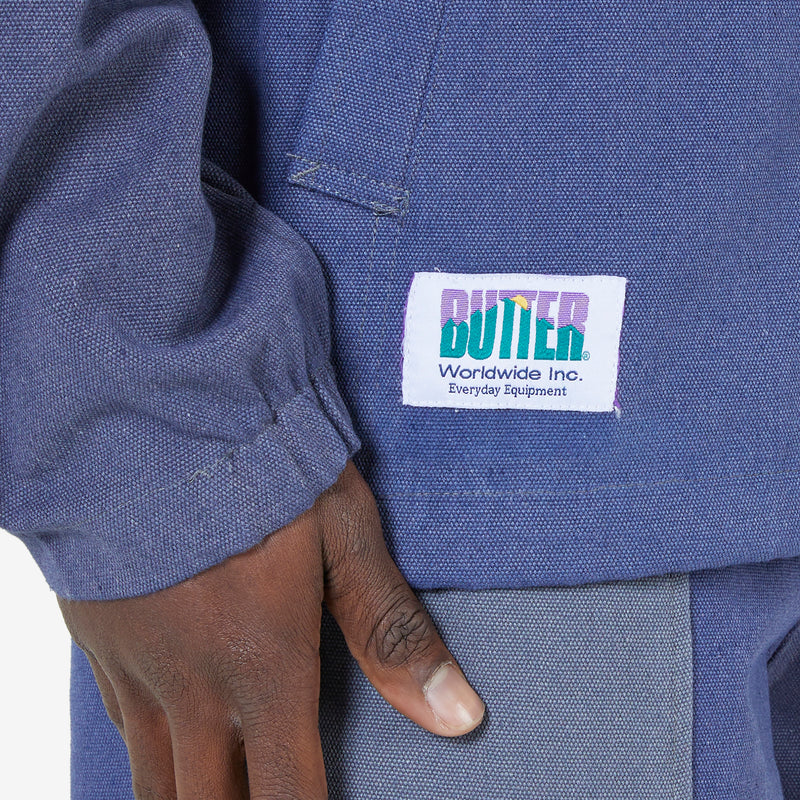 Washed Canvas Patchwork Jacket Washed Navy