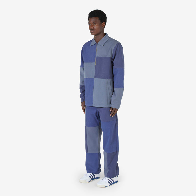 Washed Canvas Patchwork Pants Washed Navy