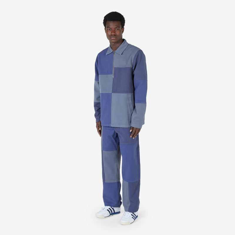 Washed Canvas Patchwork Pants Washed Navy