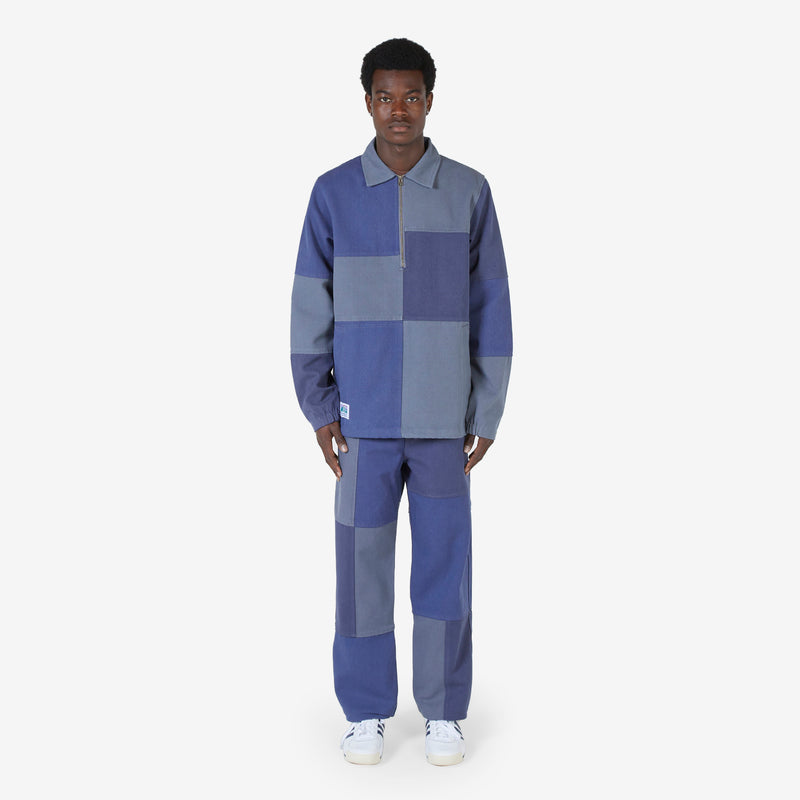 Washed Canvas Patchwork Pants Washed Navy