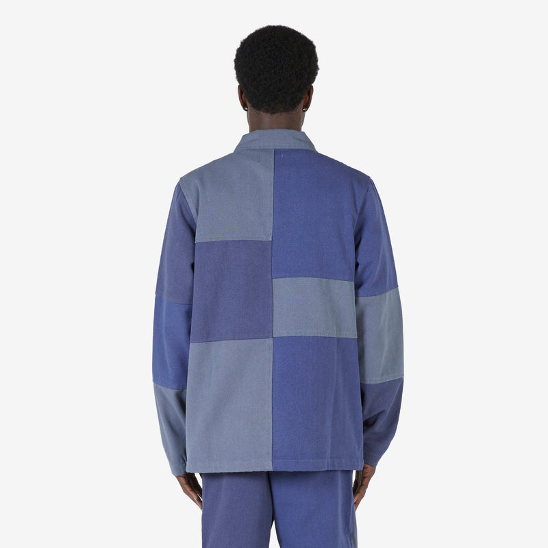 Washed Canvas Patchwork Jacket Washed Navy