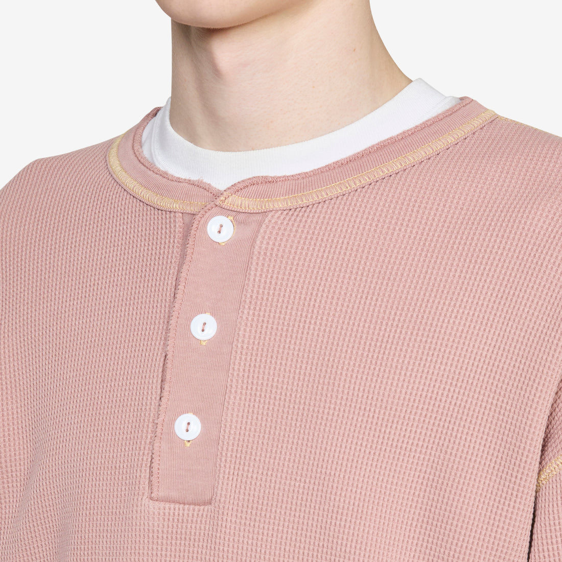 Healthknit Waffle Henley Plum Pigment Tees