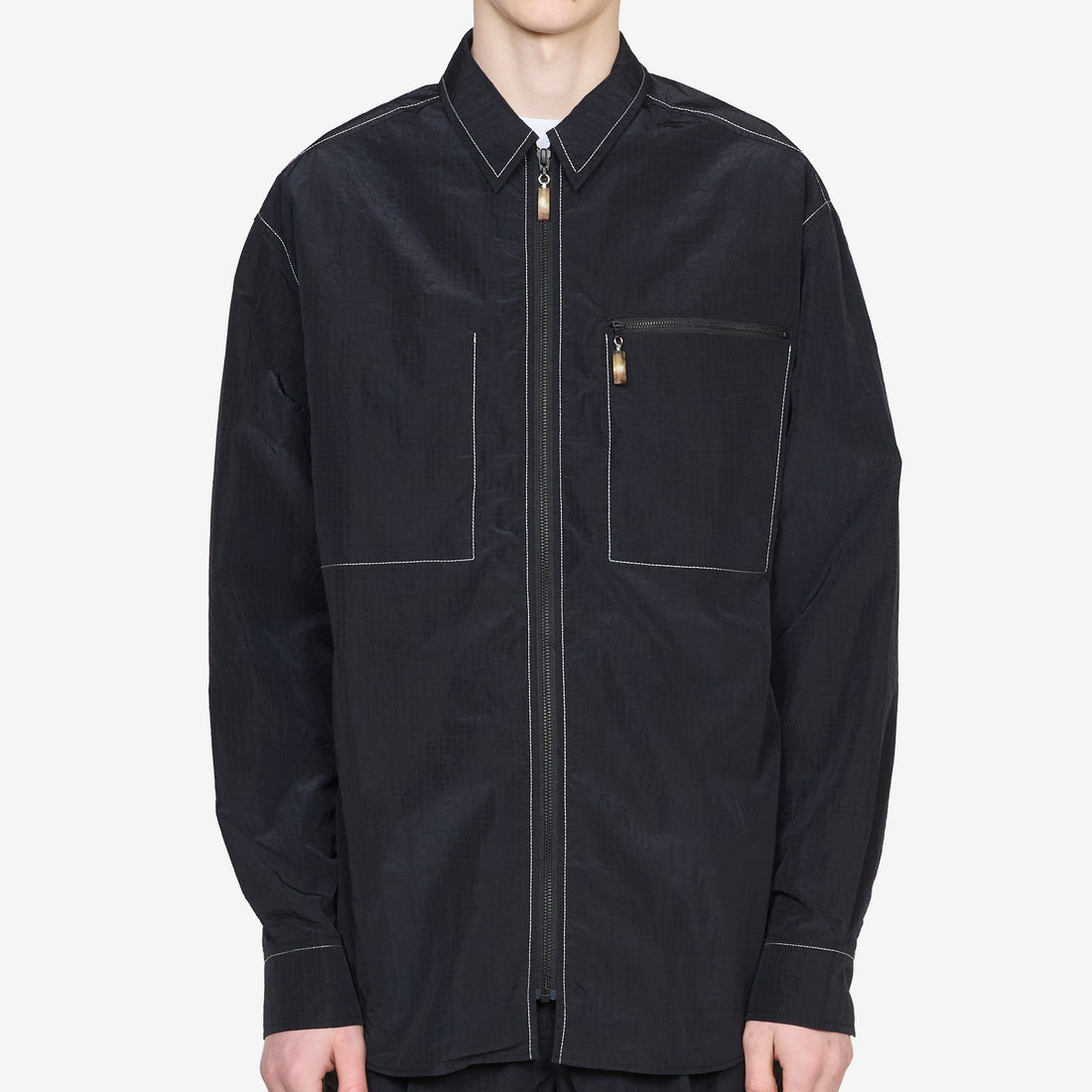 Derry Zip Front Shirt Jacket Black Shirts