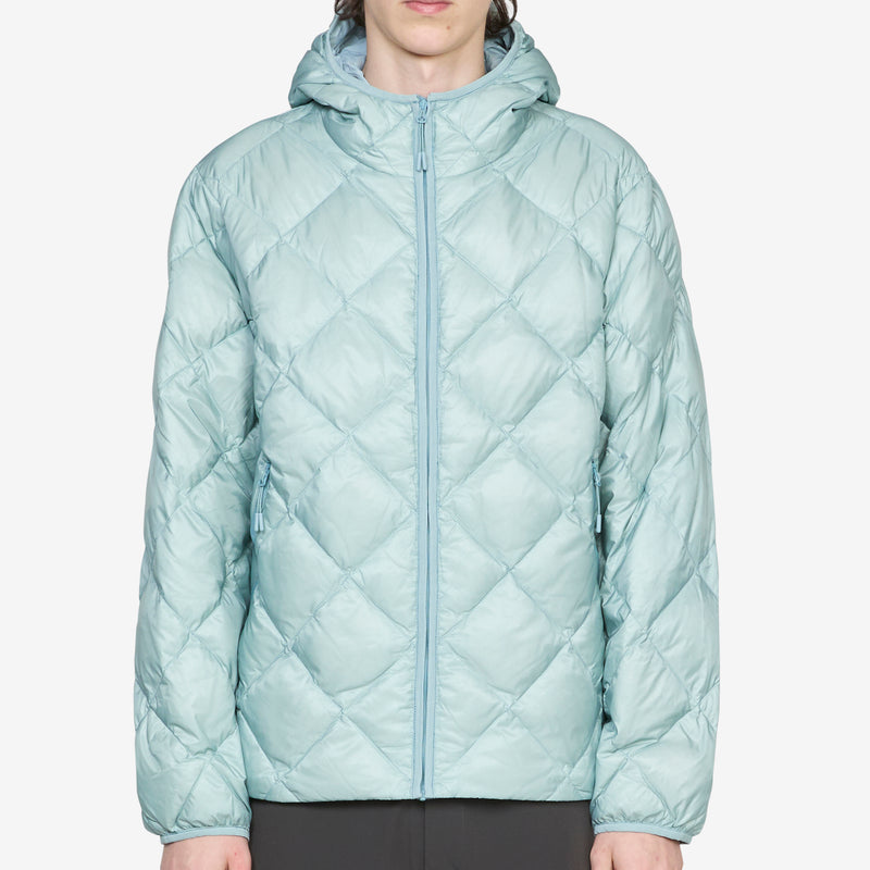 Base Light Down Hooded Jacket Turquoise Jackets