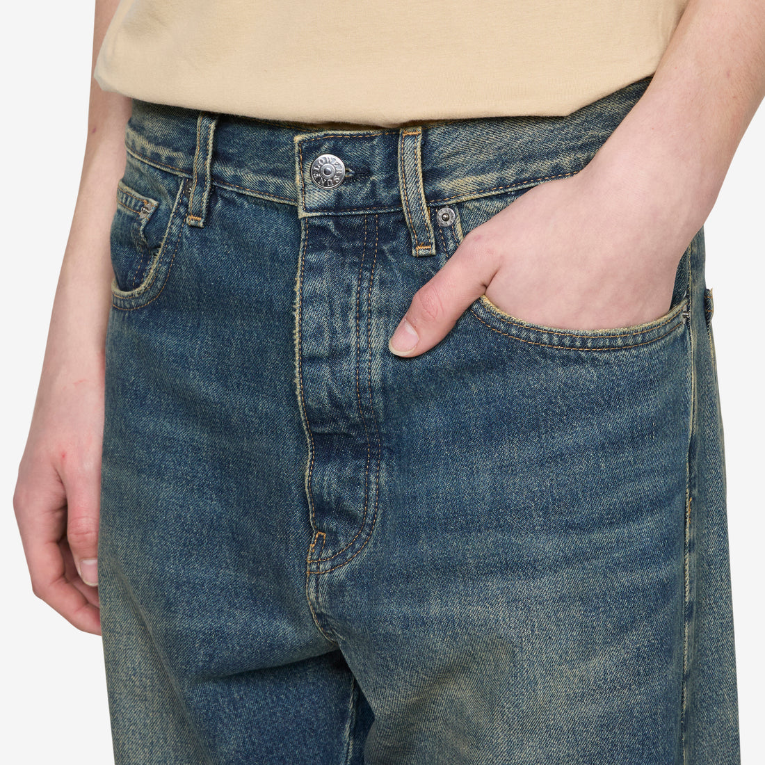 Wide Twist Jeans Dirty Blue Pants