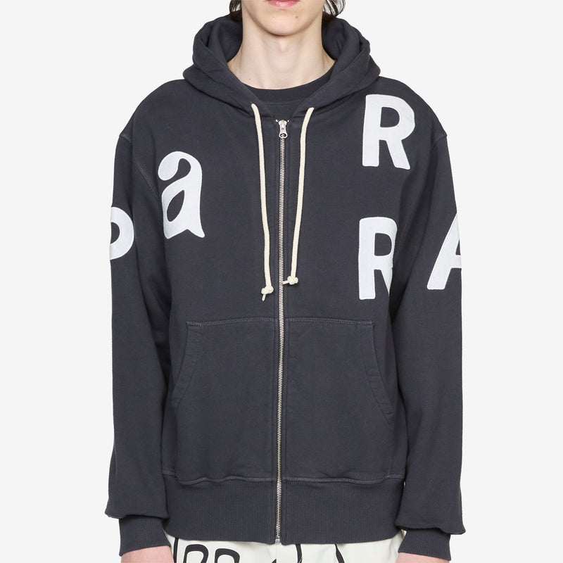 Word Salad Zip Hooded Sweatshirt Dark Navy Shirts