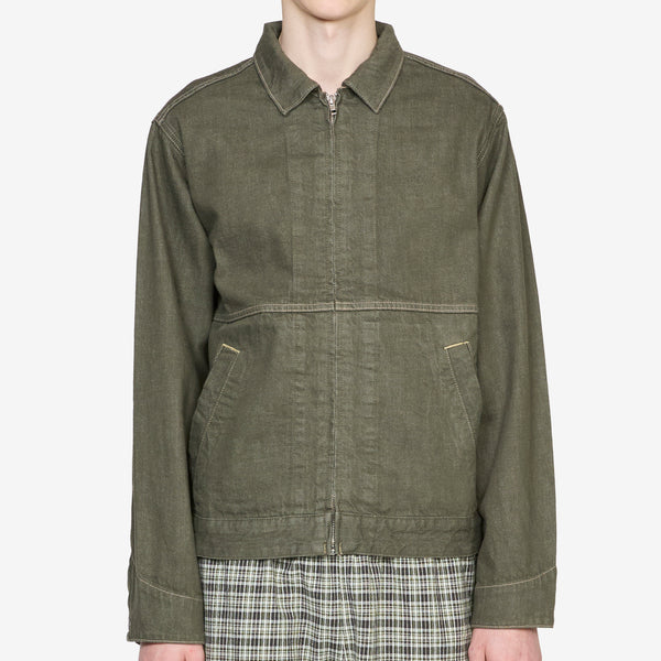 Japanese Slub Denim Jacket Dark Sage Jackets
