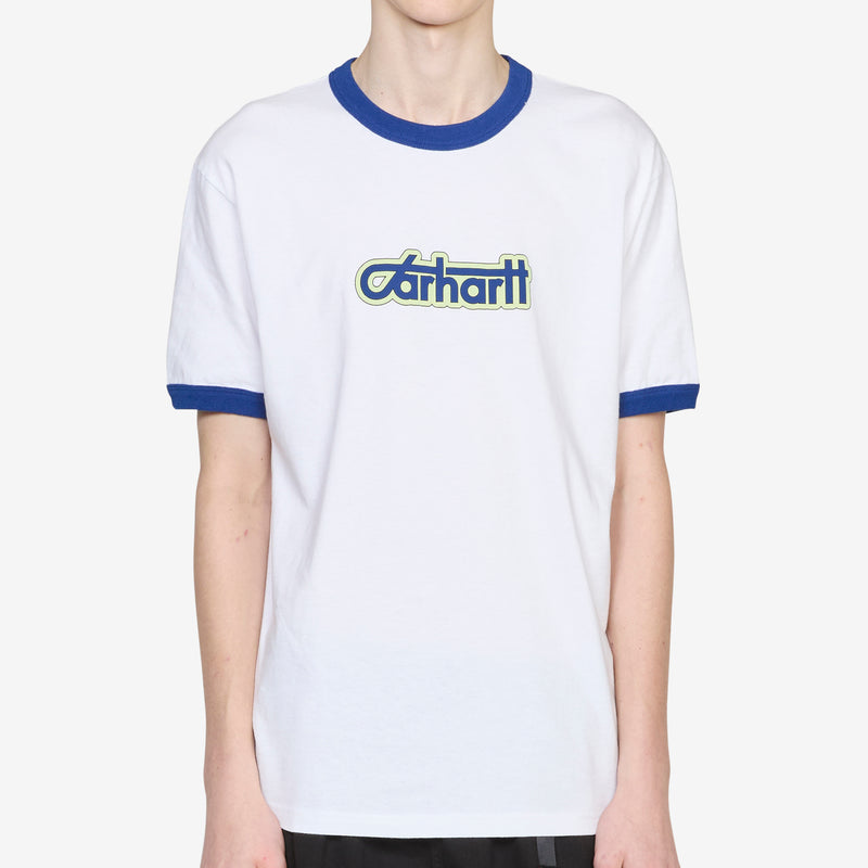 Connection Script Ringer T-Shirt White | Wolfsbane Tees