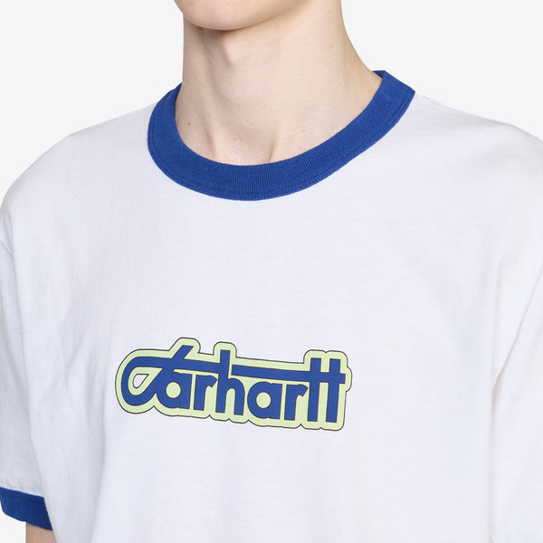 Connection Script Ringer T-Shirt White | Wolfsbane Tees