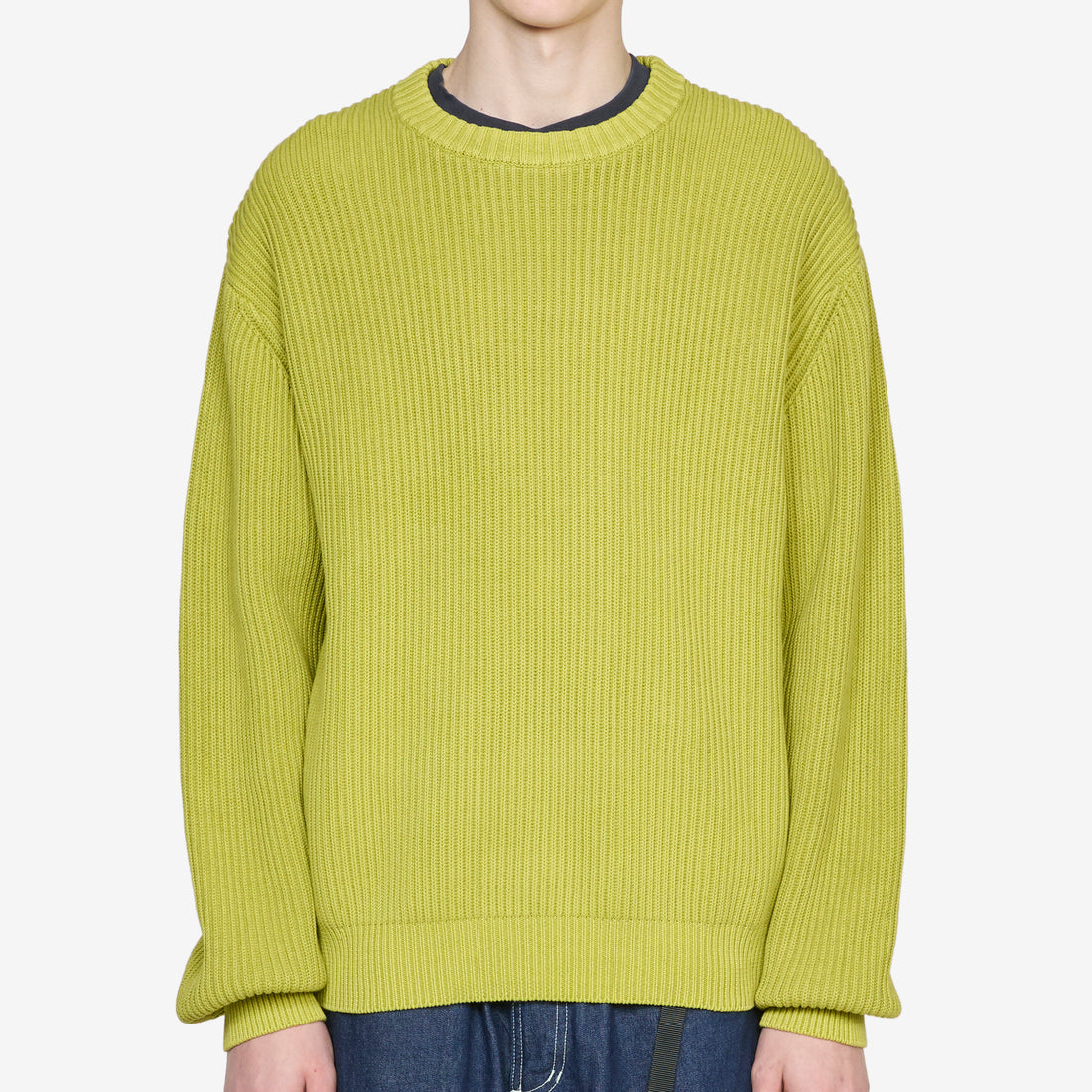 Cotton Knit Sweater Mist Green Jumpers