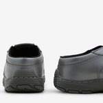 Aurix Slip On Mule Gunmetal Satin Finish Leather