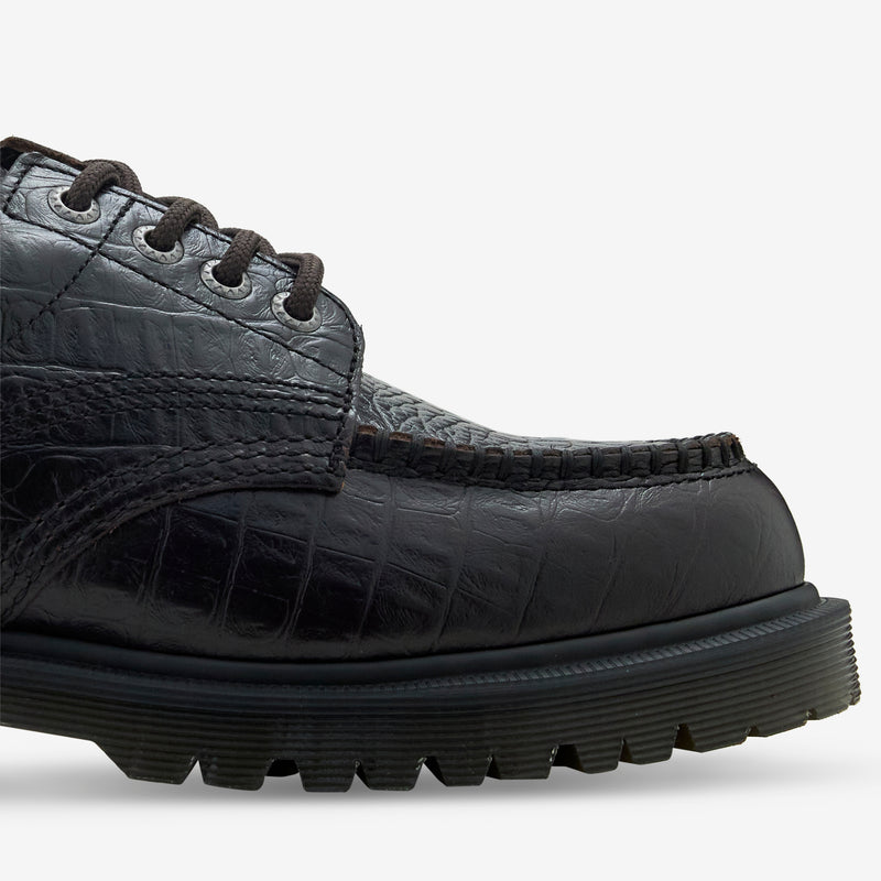 Lowell Dark Brown Aniline Croc Emboss Footwear