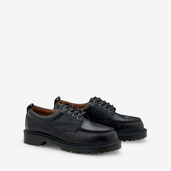 Lowell Dark Brown Aniline Croc Emboss Footwear