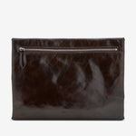 Large Leather Envelope Pouch Dark Grey
