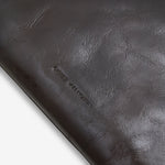 Large Leather Envelope Pouch Dark Grey