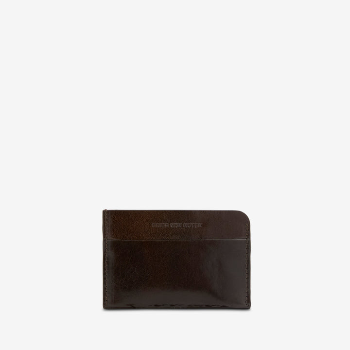 Leather Cardholder Dark Grey Front
