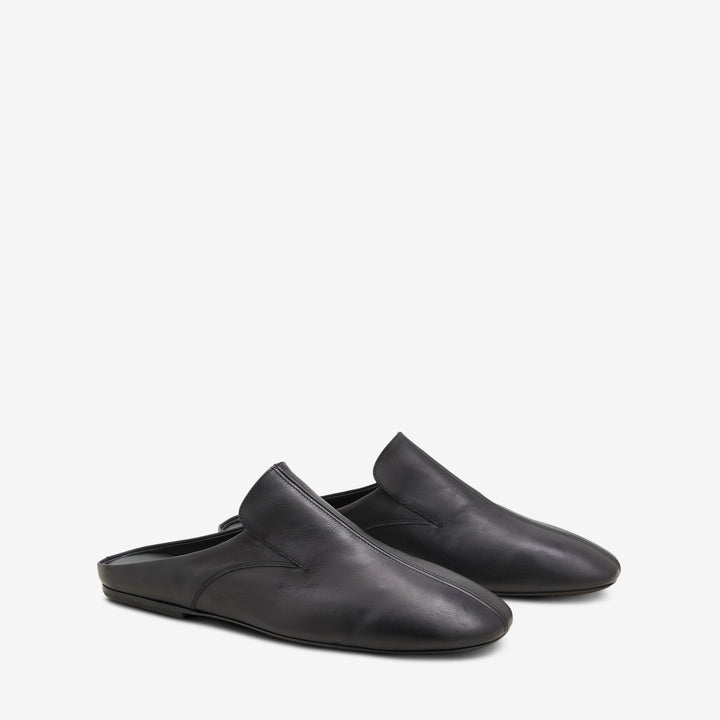Leather Mule Black Front
