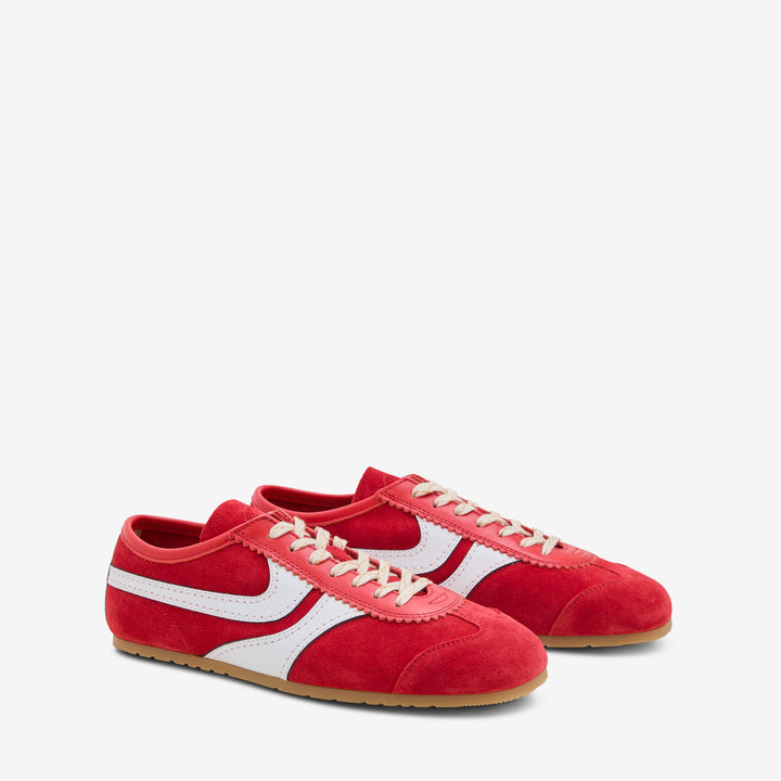 Suede Sneakers Red Front
