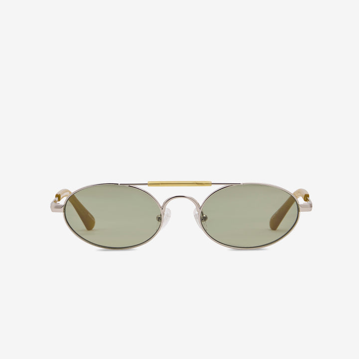 DVN219 Sunglasses Silver | Beige | Green Front