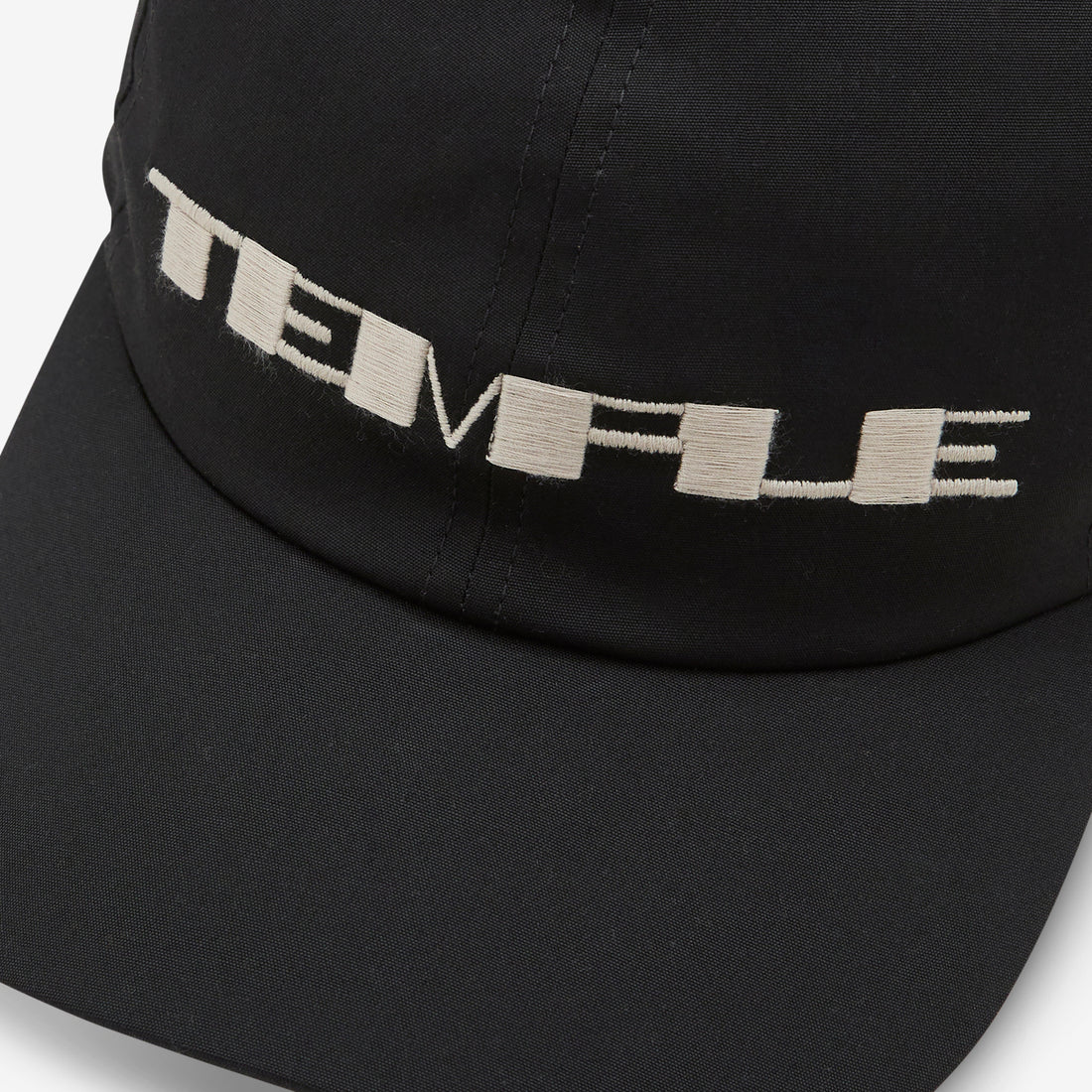 Heavy Poplin Temple Baseball Cap Black | Pearl Headwear