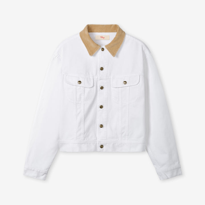 Denim Trucker Jacket Vintage White Front
