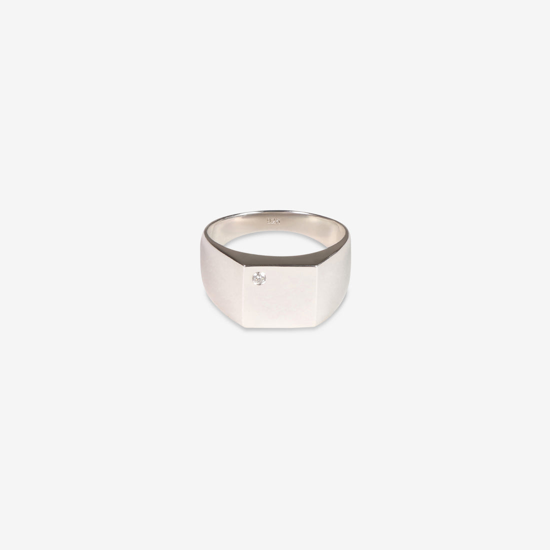 Diamond Signet Ring Silver Jewellery