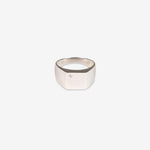 Diamond Signet Ring Silver