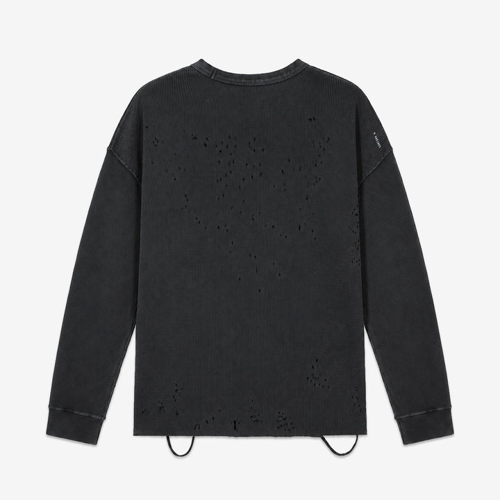 MothTech™ Waffle Long T-Shirt Aged Black