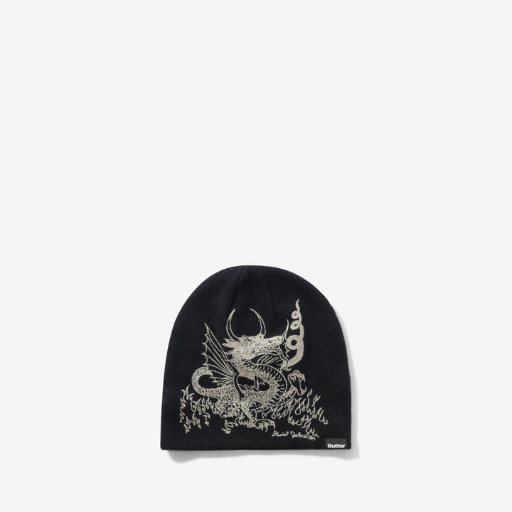 Daniel Johnston Dragon Skully Beanie Black Front