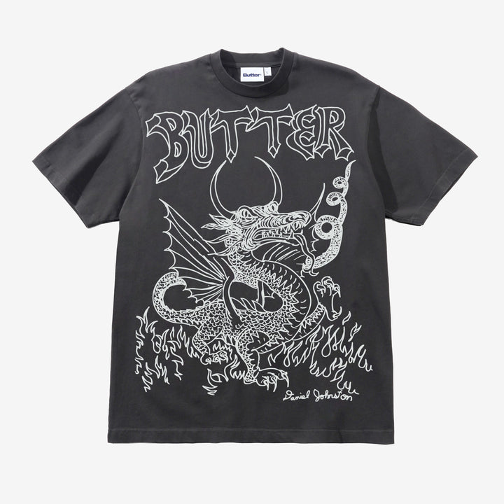 Daniel Johnston Dragon T-Shirt Washed Black Front