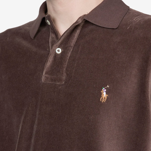 Classic Fit Knit Corduroy Polo Shirt Circuit Brown