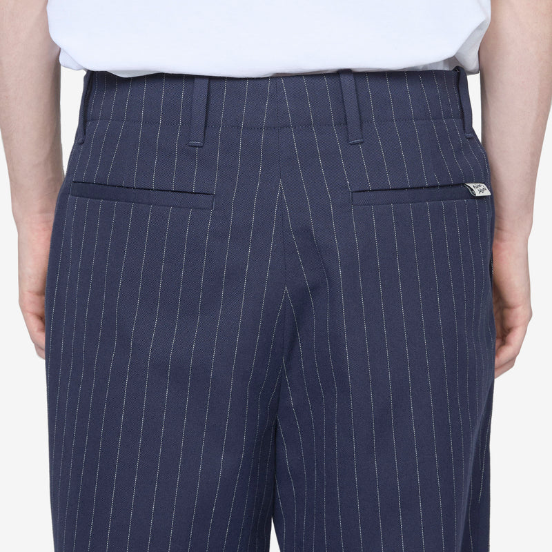 Tailored Pleated Pant Navy Stripes Pants