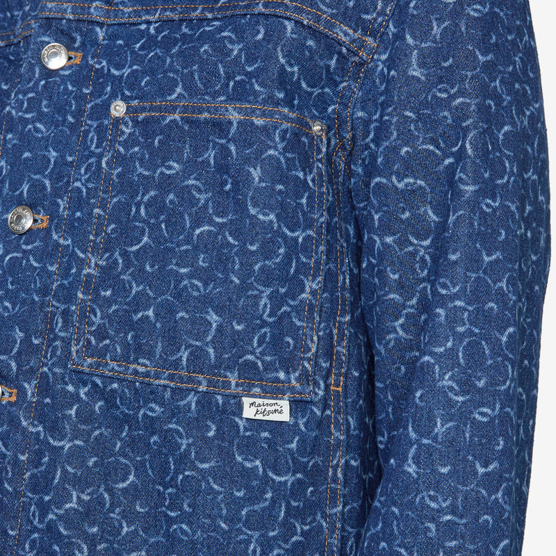 Straight Denim Jacket Laser Print Jackets