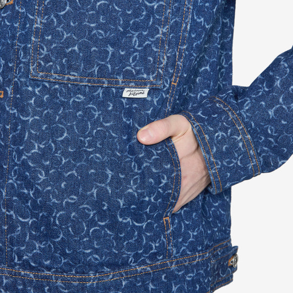 Straight Denim Jacket Laser Print