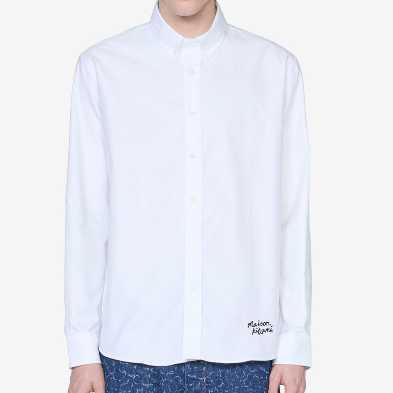 Maison Kitsuné Handwriting Casual BD Shirt White Shirts