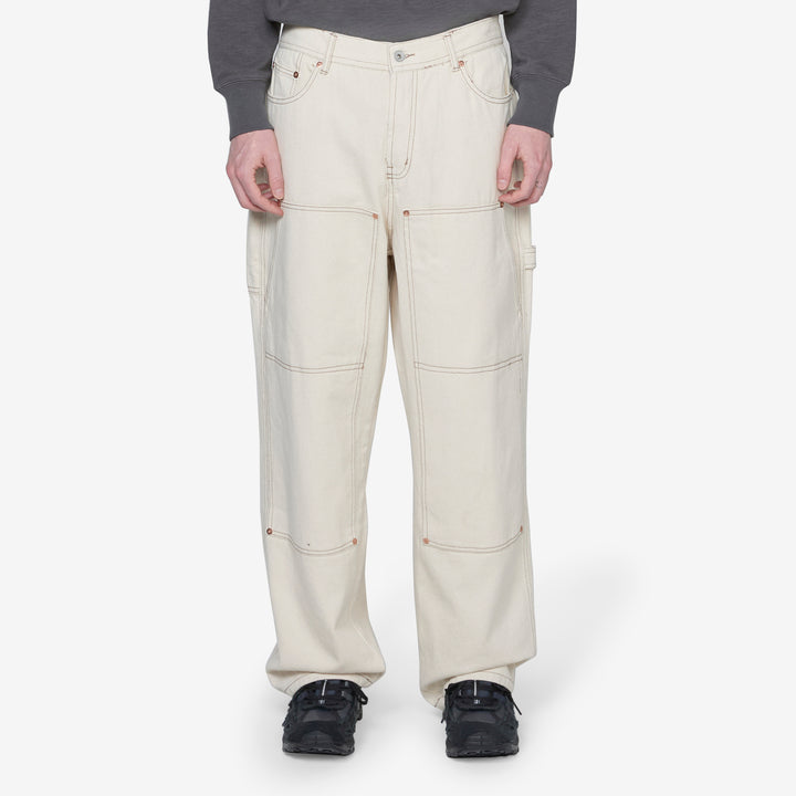Double Knee Denim Pant Natural Front