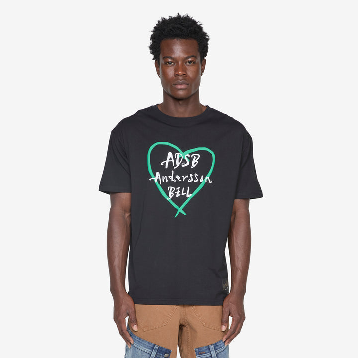 Heart Kelly Logo T-Shirt Black Front