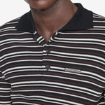 Stripe Polo Sweater Black | Brown