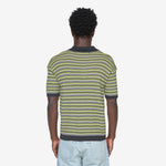 Stripe Polo Sweater Charcoal | Lime