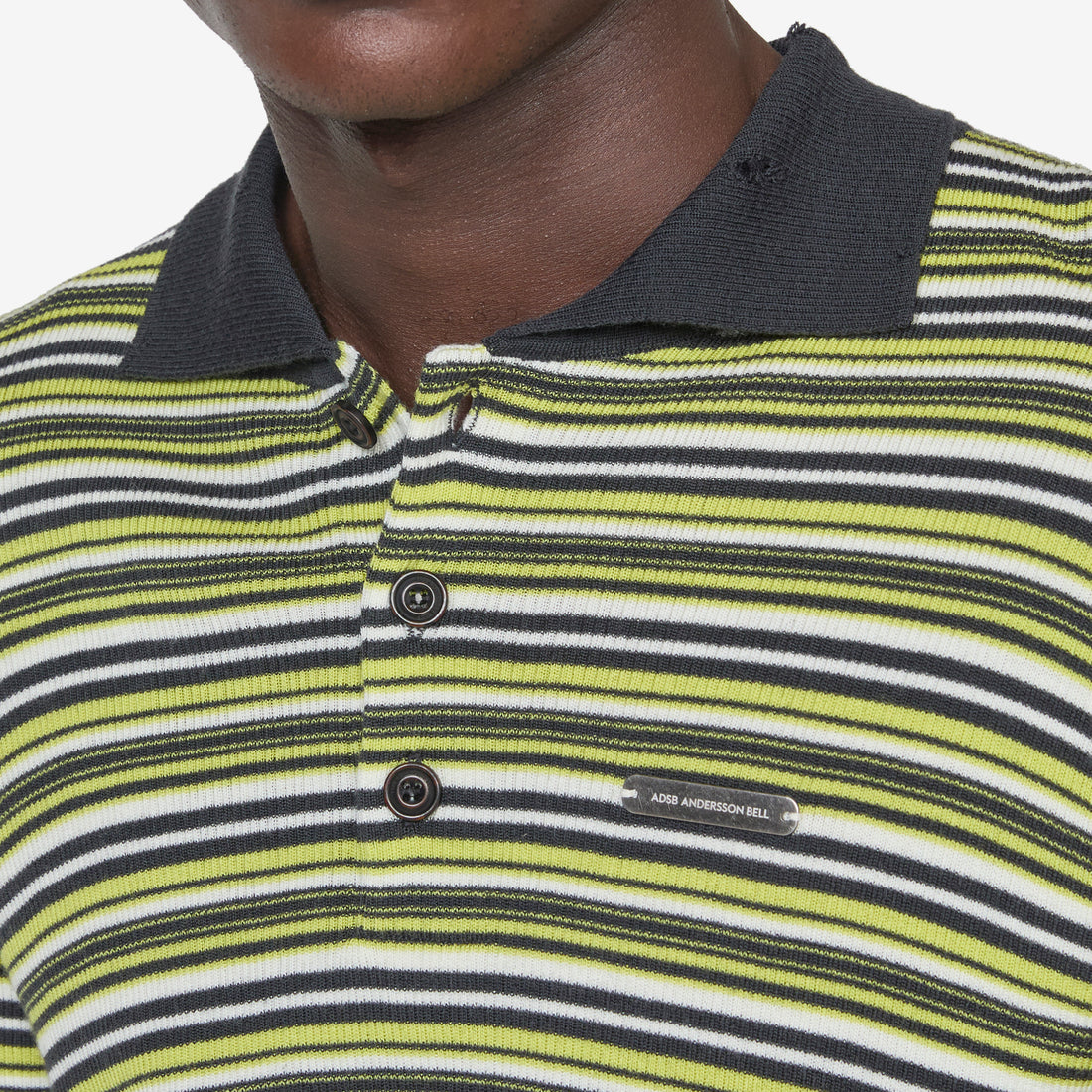 Stripe Polo Sweater Charcoal | Lime Shirts