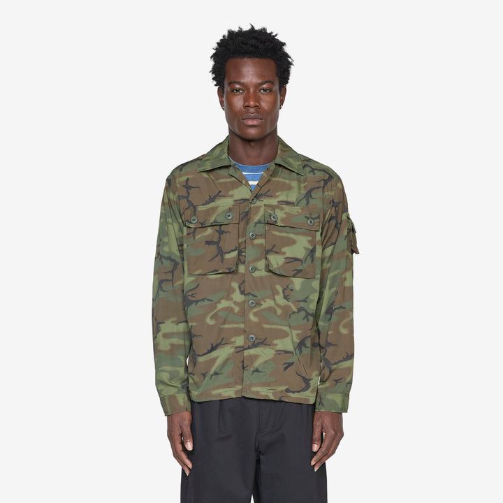 MIL-SHT Mesh Camo Jacquard Mapping Print ERDL Camo Front