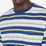 Pocket T-Shirt Stripe Indigo One Wash