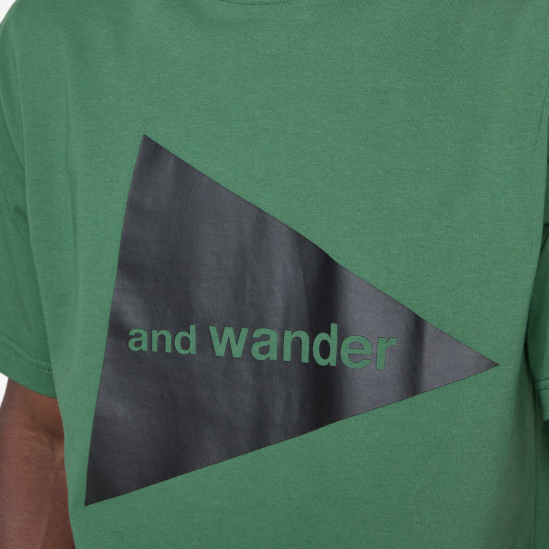 and wander Big Logo T-Shirt Green Tees