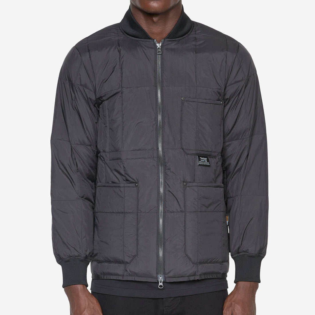 Work W-Zip Ribbed Neck Down Jacket Black Jackets