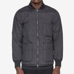 Work W-Zip Ribbed Neck Down Jacket Black